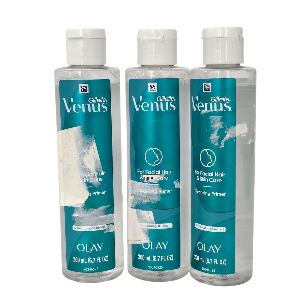 Gillette Venus Facial Hair Removal & Cleansing Primer 6.7 oz OLAY Lot of 3